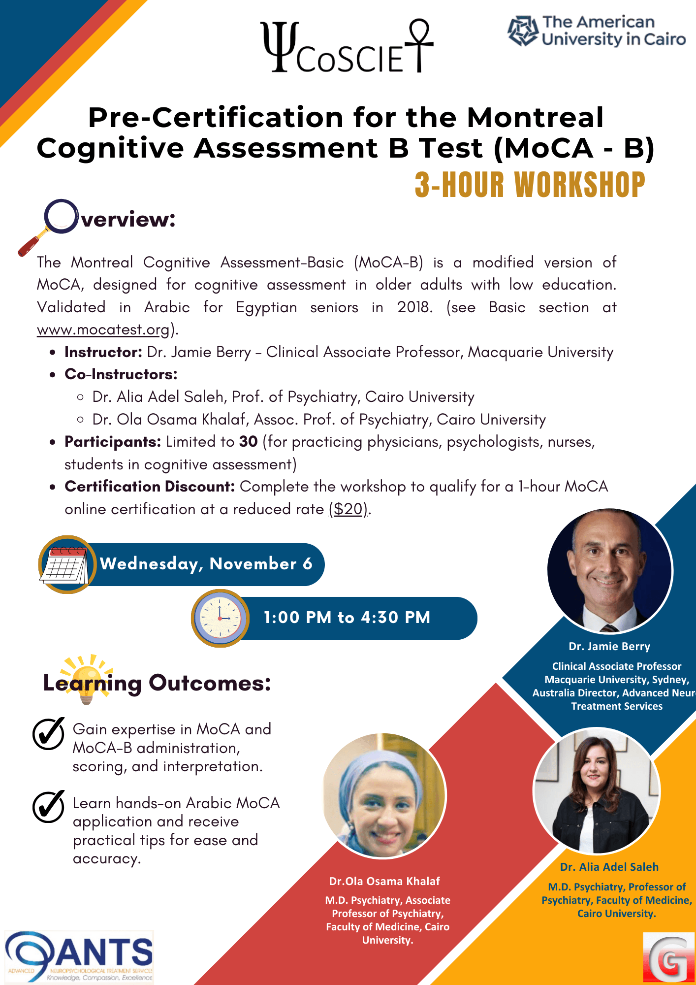 Pre-Certification for the Montreal Cognitive Assessment B Test (MoCA - B)